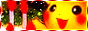 Zoomed in cropped artwork of the Birthday Pikachu Pokemon card with a red and white striped border